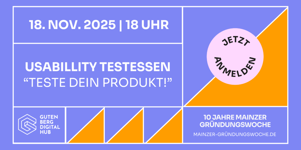 Usability Testessen | Gründungswoche Mainz
