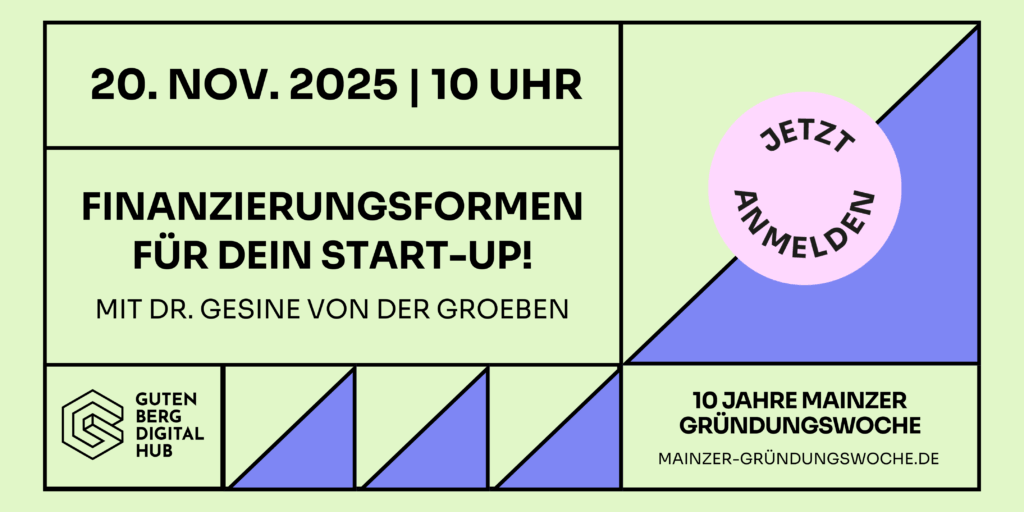 Finanzierungsformen für Start-ups | Gründungswoche Mainz